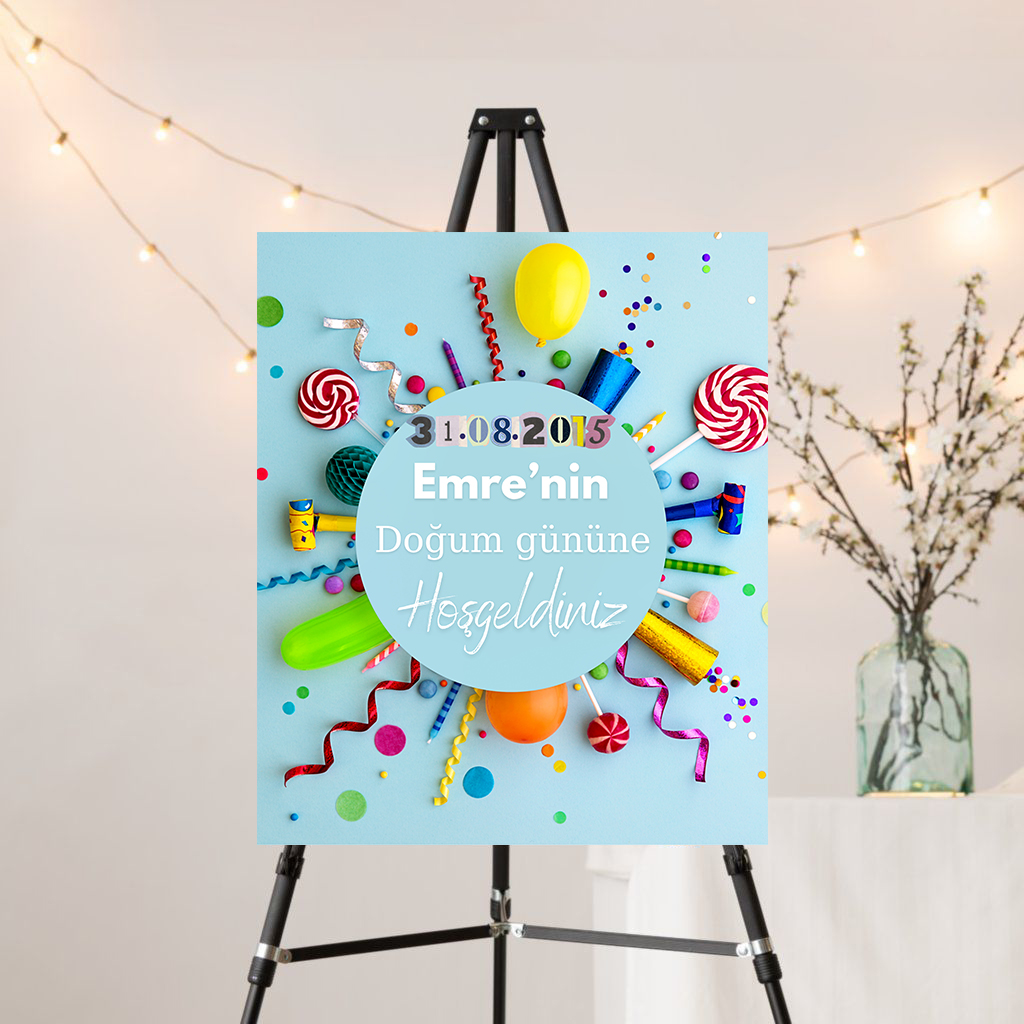 Karşılama Panosu 50x70 Doğum günü temalı