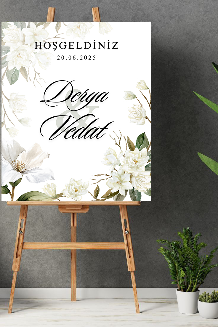 Karşılama Panosu 50x70 Düğün Temalı