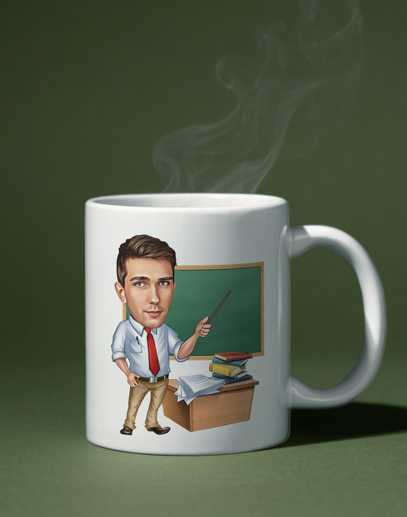Erkek Öğretmen Karikatürlü Kupa