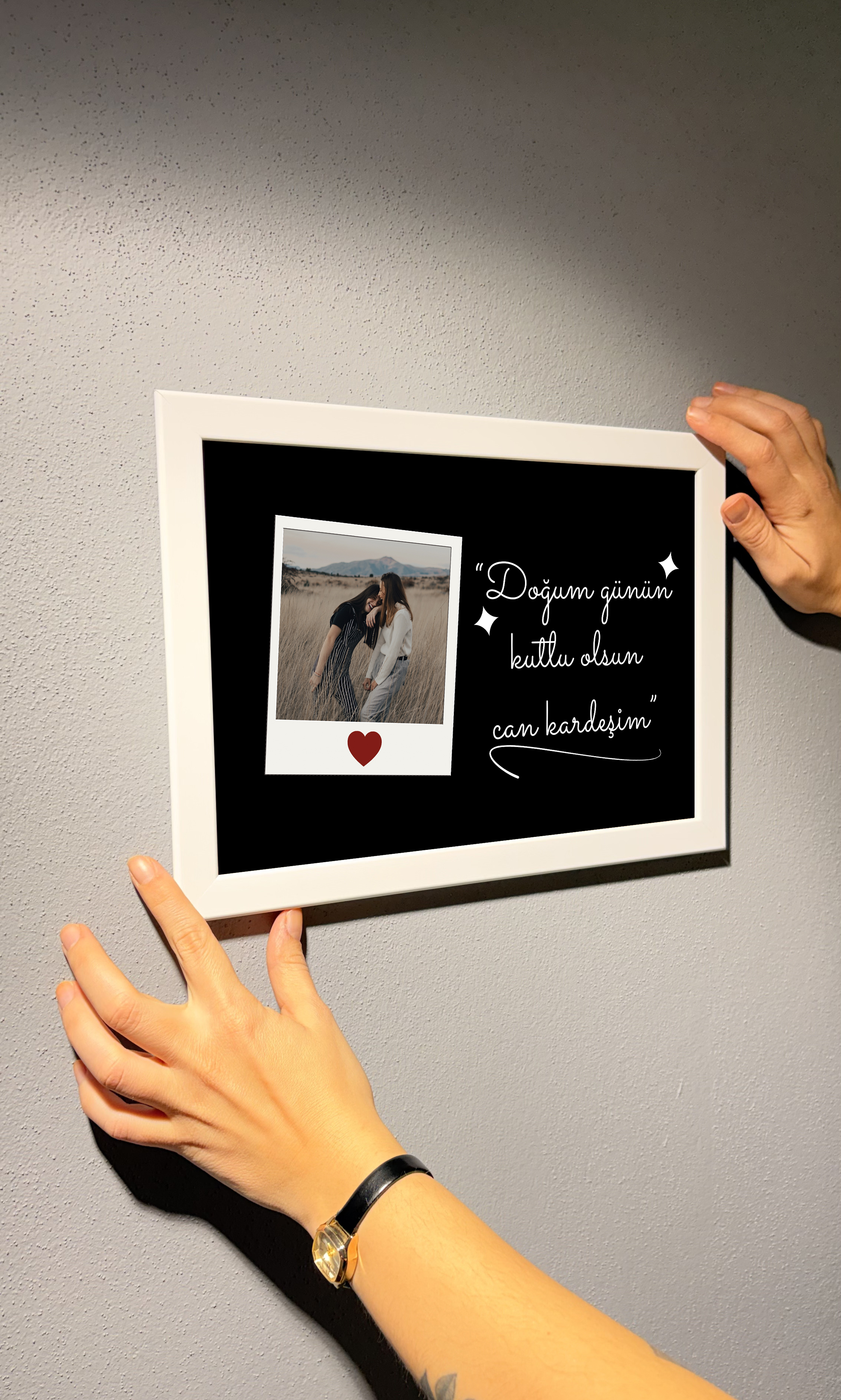 Dostuna Yeni Yıl Hediyesi Yatay Beyaz Çerçeve 20x30