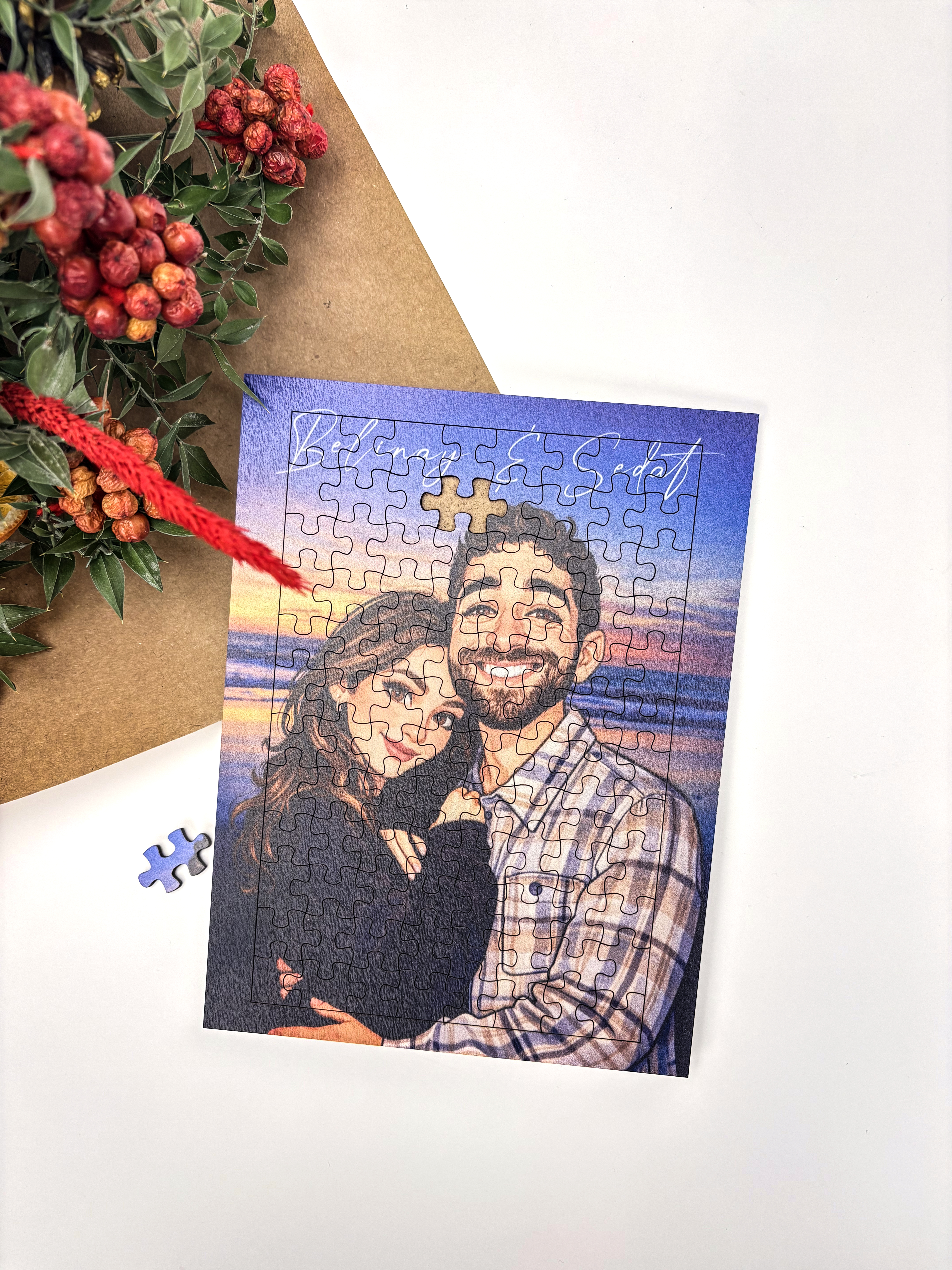 Sevgili Karikatürize Puzzle | Sevgililer Günü Yapboz (98 Parça)