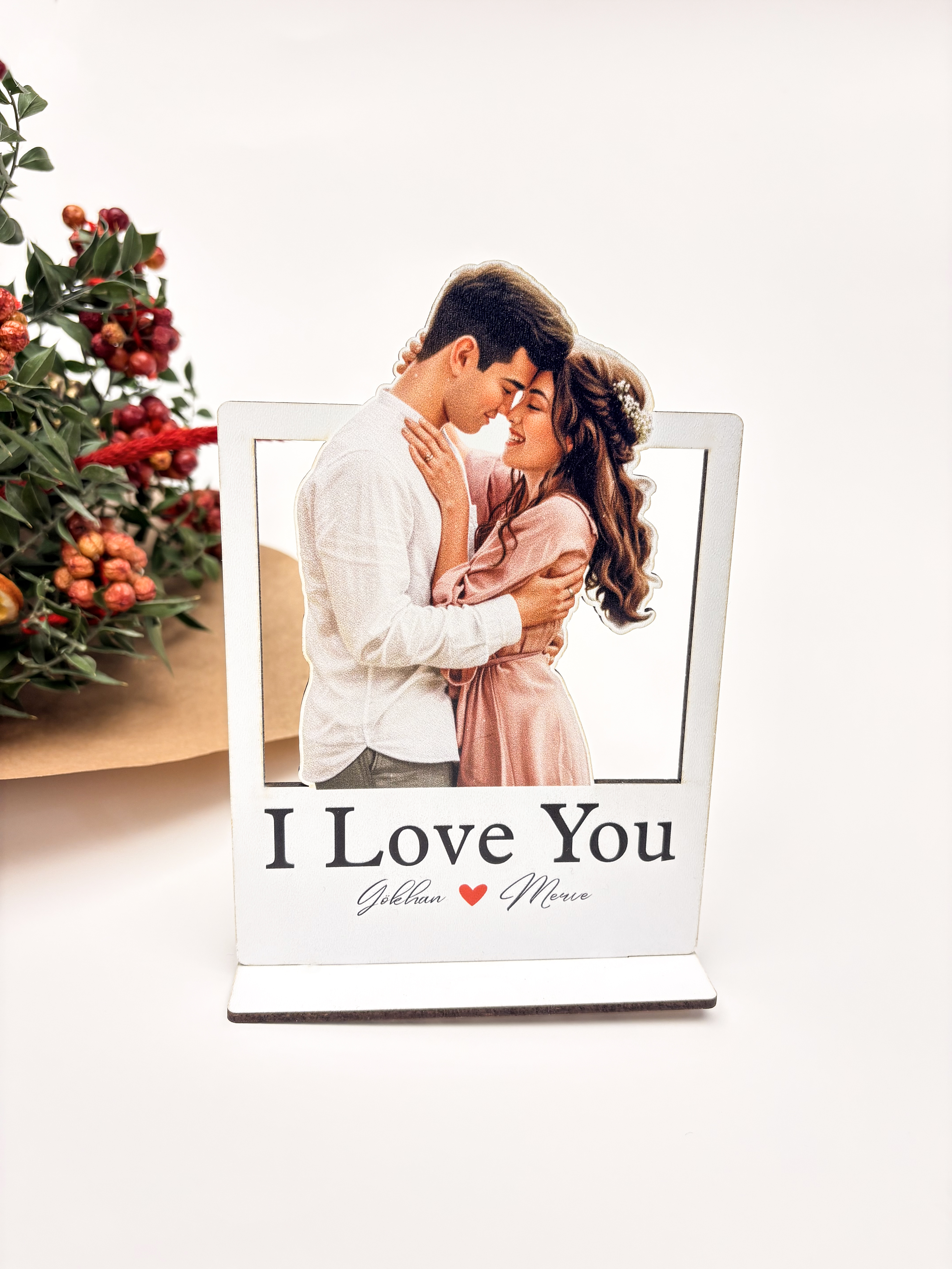 Sevgililer Günü Karikatür MDF Biblo Dekor