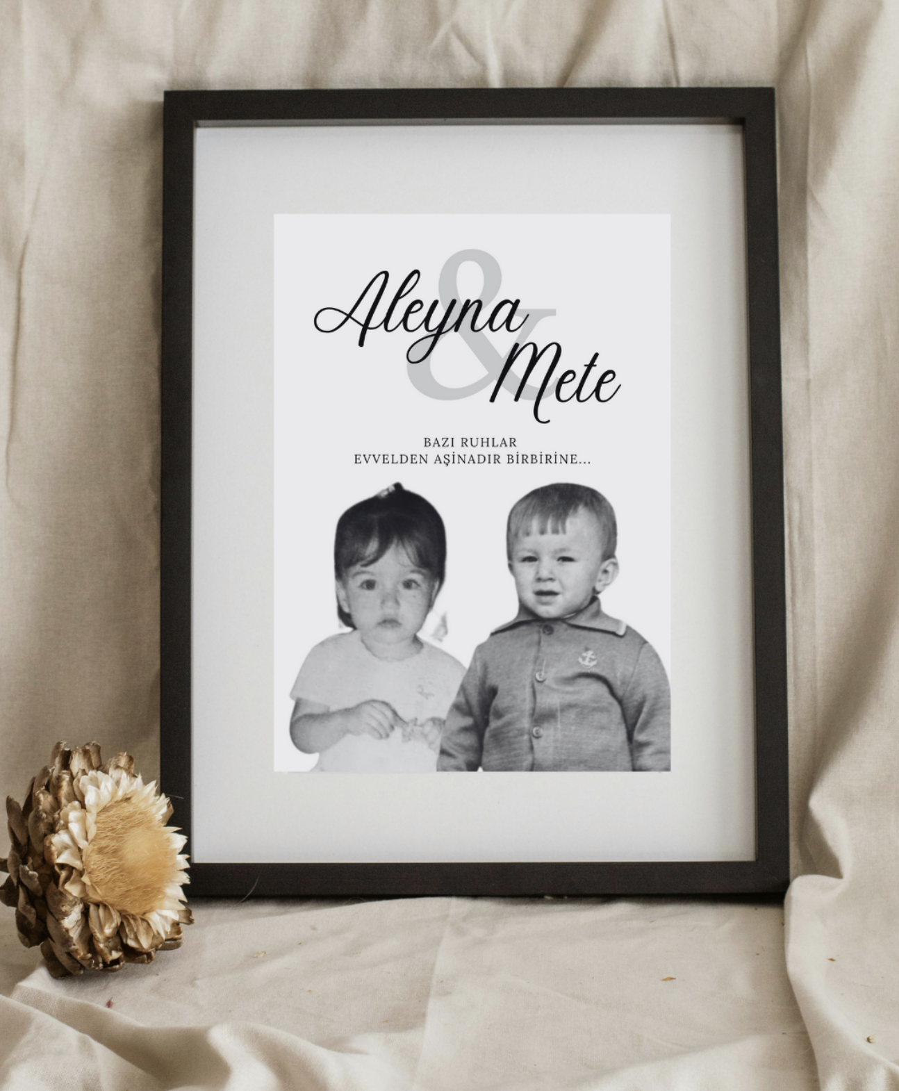 Kişiye Özel Çerçeveli  Çocukluk Fotoğrafı Tablosu (30x40cm)