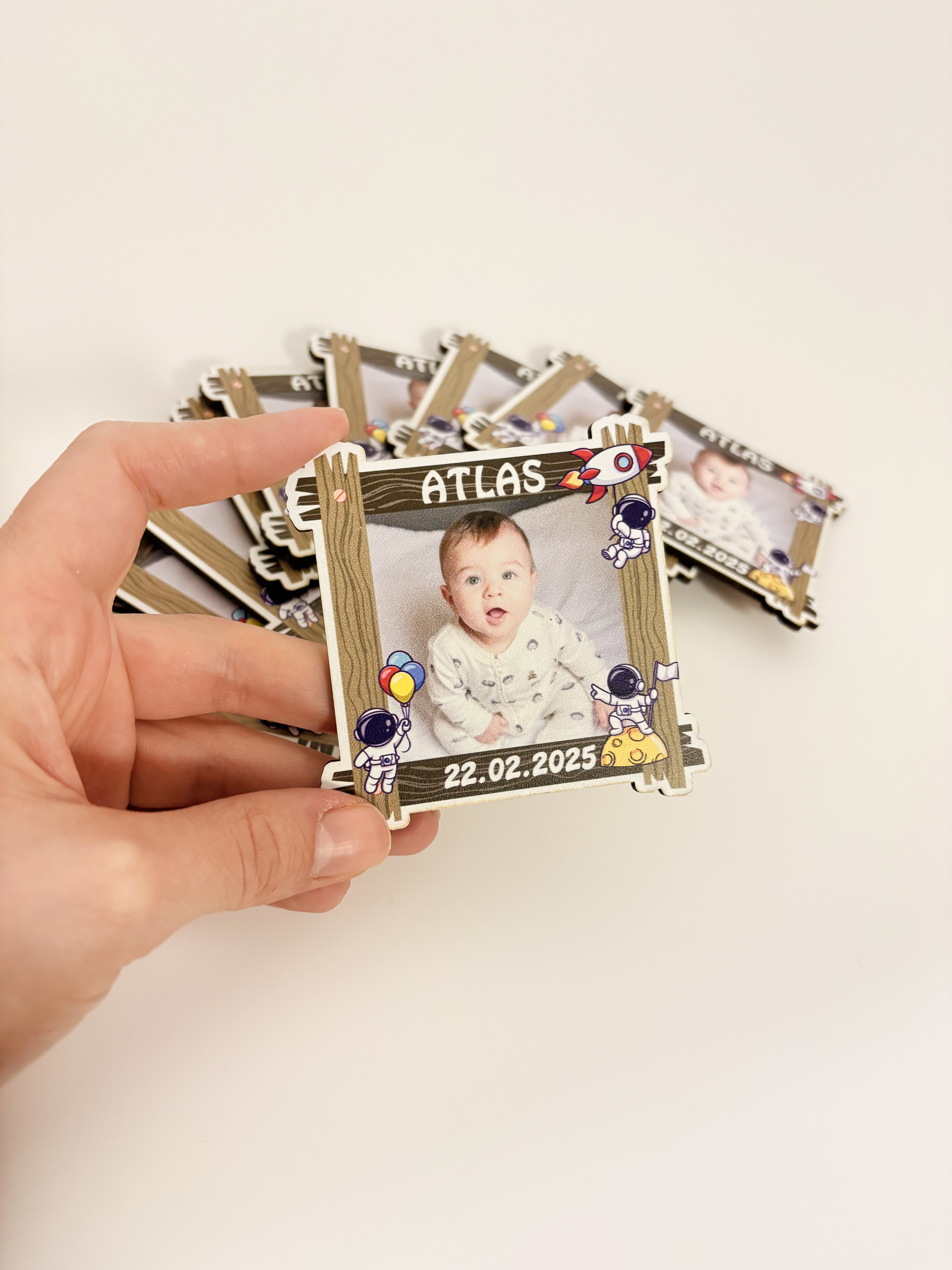 Ahşap Buzdolabı magneti 7x7cm (5 Adet)